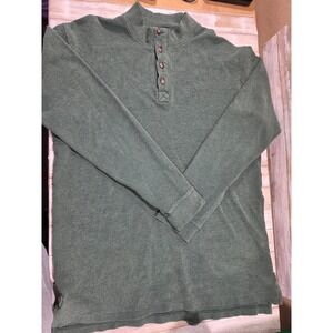 Duluth Trading Co‎ Mens XLT Henley Mock Neck Pullover Green Trim Fit